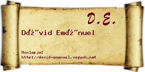 Dávid Emánuel névjegykártya